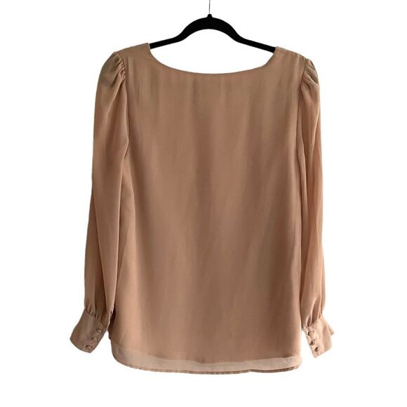 CYNTHIA ROWLEY Blouse Embellished Embroidery Beading Nude M - Picture 3 of 8